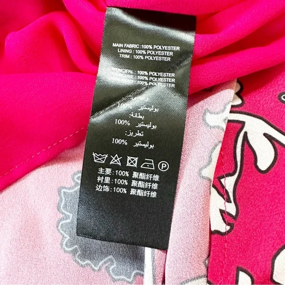 LAST CHANCE! NWT SELF-PORTRAIT Asymmetrical Twist Floral Print Dress Red 4 NEW - Picture 8 of 10